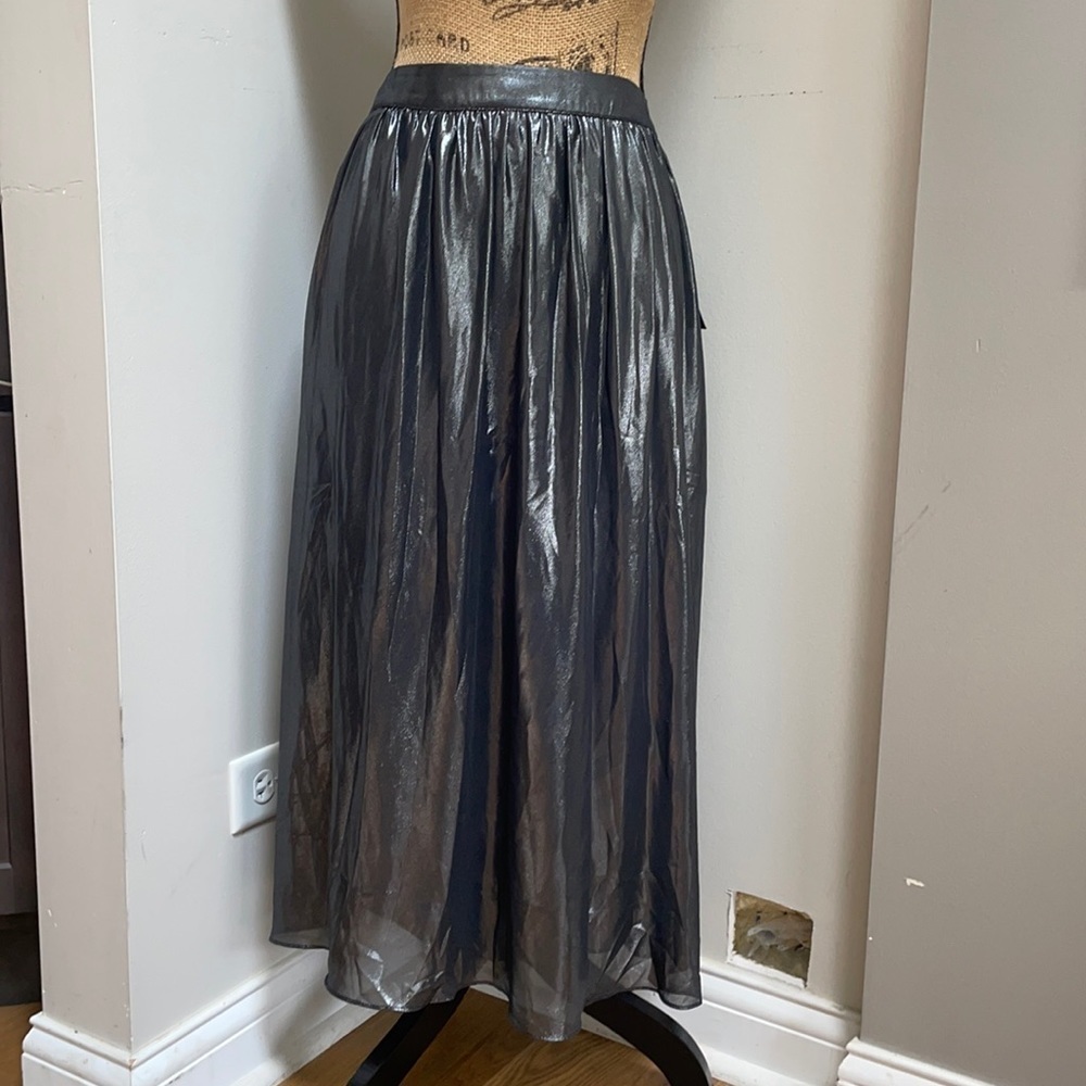 Beautiful metallic silver skirt.